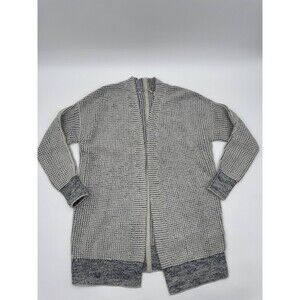 Soft Surroundings Caressa Waffle Knit Open Front Cardigan Women's Small Gray